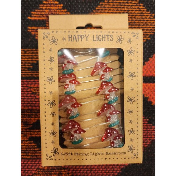 20 Mini LED Mushroom String Lights 6.25ft By Natural Life - Picture 4 of 5